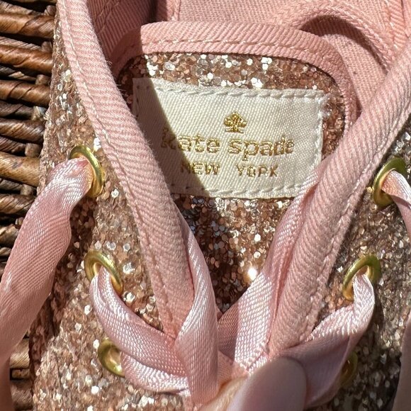 Keds x Kate Spade Rose Gold Sparkly Sneakers Size 7 - Picture 2 of 8